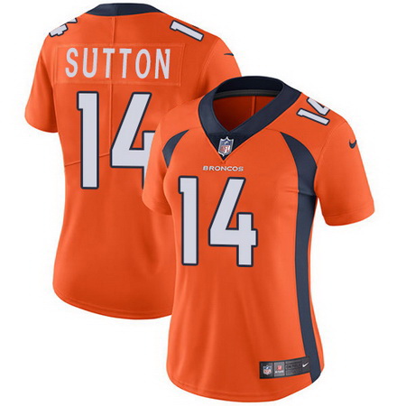 Nike Broncos #14 Courtland Sutton Orange Team Color Womens Stitched NFL Vapor Untouchable Limited Je