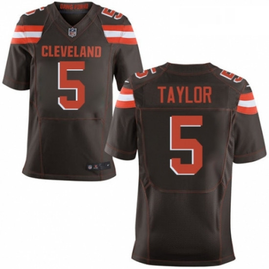 Mens Nike Cleveland Browns 5 Tyrod Taylor Elite Brown Team Color