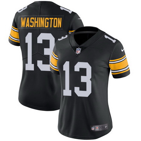 Nike Steelers #13 James Washington Black Team Color Womens Stitched NFL Vapor Untouchable Limited Je