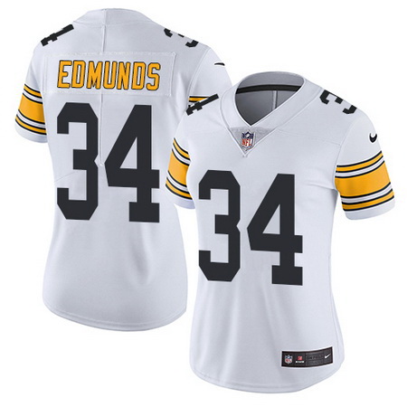 Nike Pittsburgh Steelers No34 Terrell Edmunds White Women's Stitched NFL Vapor Untouchable Limited Jersey