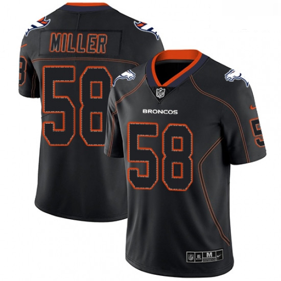 Men Nike Denver Broncos 58 Von Miller Limited Lights Out Black Rush NFL Jersey