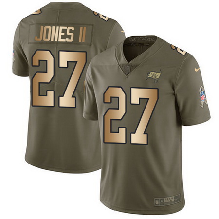 Nike Buccaneers #27 Ronald Jones II Olive Gold Youth Stitched NFL Limited 2017 Salute to Service Jer