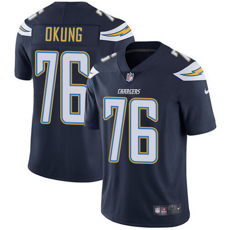 Nike Chargers #76 Russell Okung Navy Blue Team Color Youth Stitched NFL Vapor Untouchable Limited Je