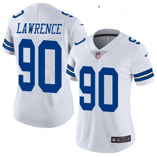 Womens Nike Dallas Cowboys 90 Demarcus Lawrence Elite White NFL Jersey