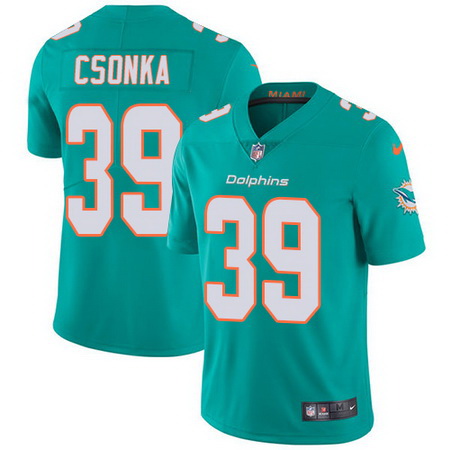 Nike Dolphins #39 Larry Csonka Aqua Green Team Color Youth Stitched NFL Vapor Untouchable Limited Je