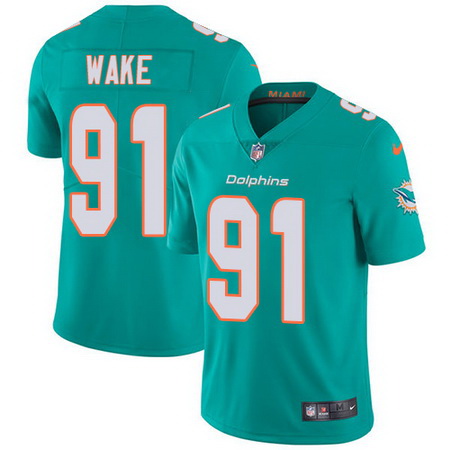 Nike Dolphins #91 Cameron Wake Aqua Green Team Color Youth Stitched NFL Vapor Untouchable Limited Je