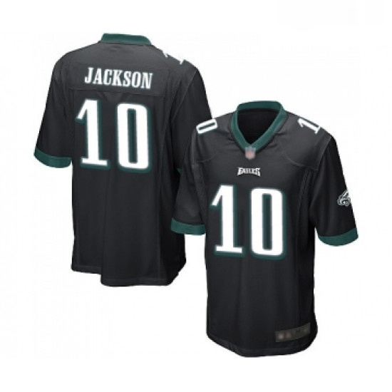 Mens Philadelphia Eagles 10 DeSean Jackson Game Black Alternate Football Jersey