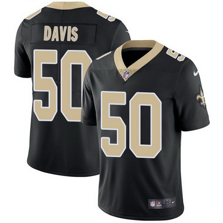 Nike Saints #50 DeMario Davis Black Team Color Youth Stitched NFL Vapor Untouchable Limited Jersey