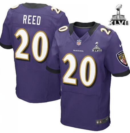 Men Ravens #20 Reed Purple Elite Jersey