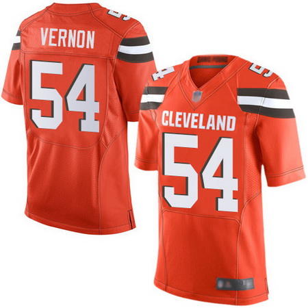 Browns #54 Olivier Vernon Orange Alternate Men Stitched Football New Elite Jersey