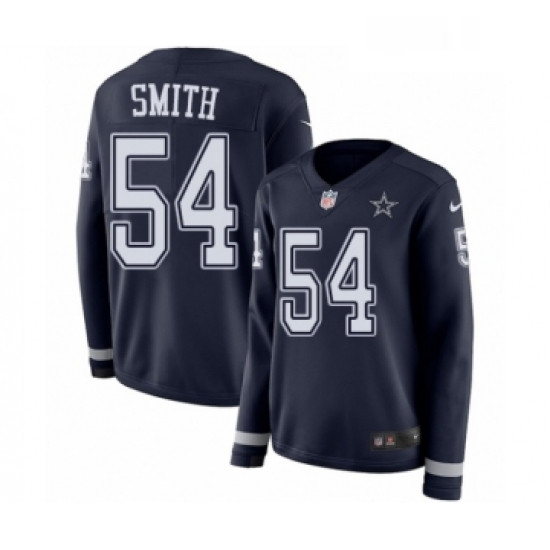 Womens Nike Dallas Cowboys 54 Jaylon Smith Limited Navy Blue Therma Long Sleeve NFL Jersey