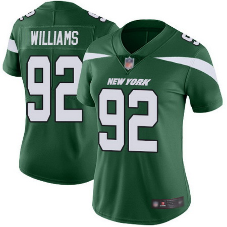 Jets 92 Leonard Williams Green Team Color Womens Stitched Football Vapor Untouchable Limited Jerse