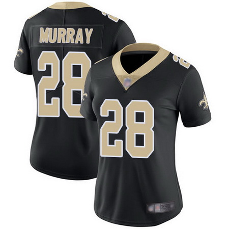 Saints 28 Latavius Murray Black Team Color Womens Stitched Football Vapor Untouchable Limited Jersey