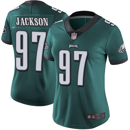 Eagles 97 Malik Jackson Midnight Green Team Color Womens Stitched Football Vapor Untouchable Limited