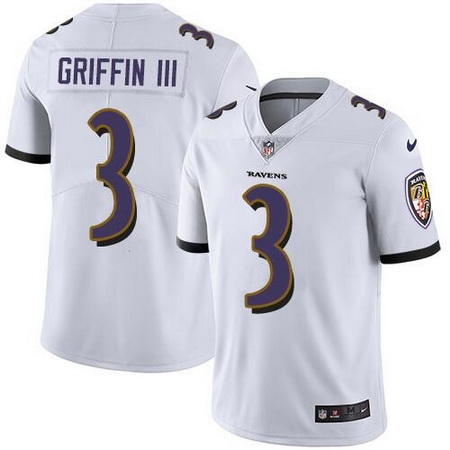 Nike Ravens 3 Robert Griffin III White Vapor Untouchable Limited Jersey