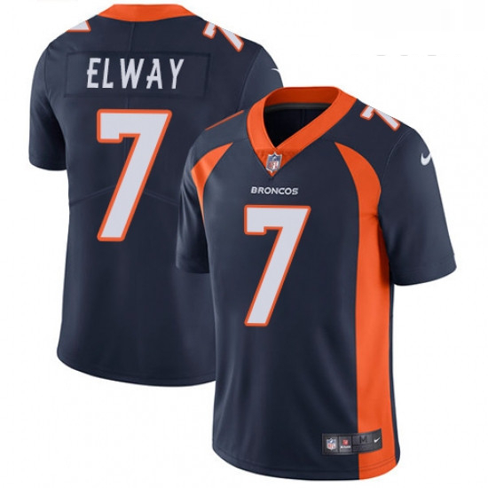 Youth Nike Denver Broncos 7 John Elway Navy Blue Alternate Vapor Untouchable Limited Player NFL Jers