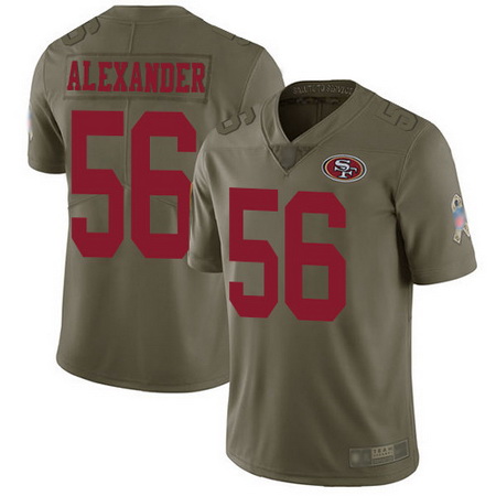 49ers #56 Kwon Alexander Olive Men Stitched Football Limited 2017 Salute To Service Jersey