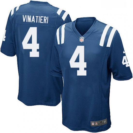 Men Nike Indianapolis Colts 4 Adam Vinatieri Game Royal Blue Team Color NFL Jersey