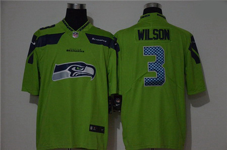 Nike Seahawks 3 Russell Wilson Green Vapor Untouchable Limited Jersey