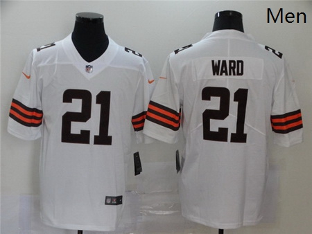 Nike Browns 21 Denzel Ward White 2020 New Vapor Untouchable Limited Jersey