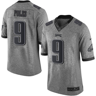 Nike Eagles #9 Nick Foles Gray Mens Stitched NFL Limited Gridiron Gray Jersey