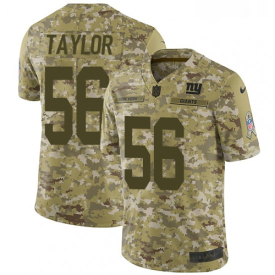 Mens Nike New York Giants 56 Lawrence Taylor Limited Camo 2018 Salute to Service NFL Jersey