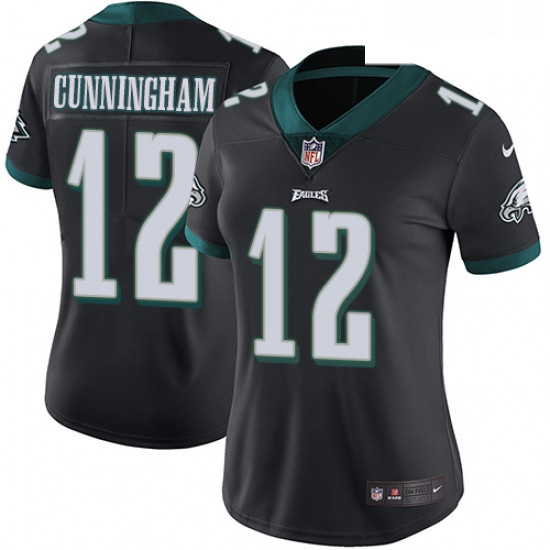 Womens Nike Philadelphia Eagles 12 Randall Cunningham Black Alternate Vapor Untouchable Limited Play