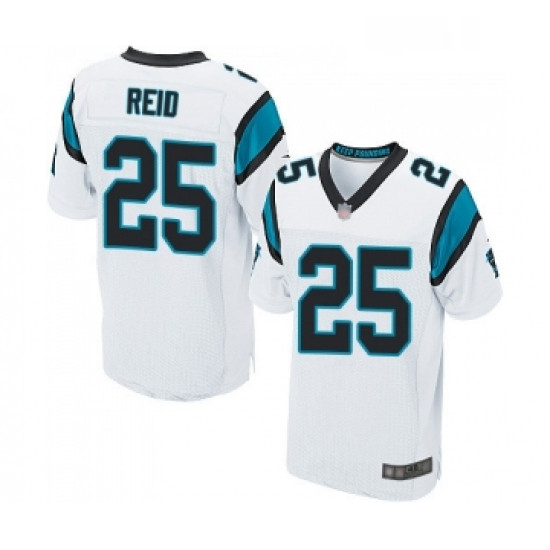 Mens Carolina Panthers 25 Eric Reid Elite White Football Jersey