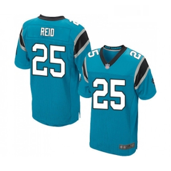 Mens Carolina Panthers 25 Eric Reid Elite Blue Alternate Football Jersey