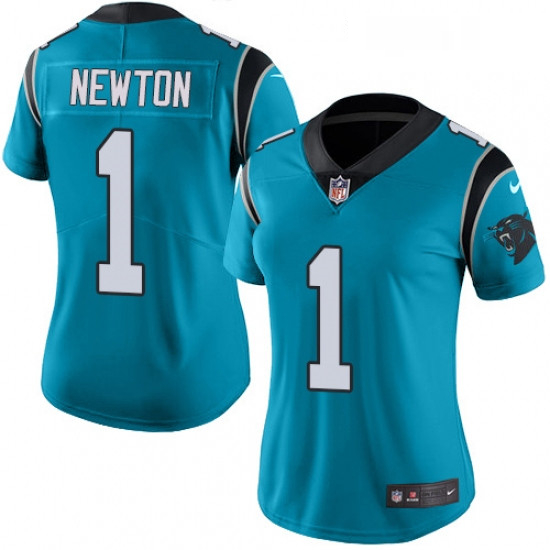 Womens Nike Carolina Panthers 1 Cam Newton Blue Alternate Vapor Untouchable Limited Player NFL Jerse