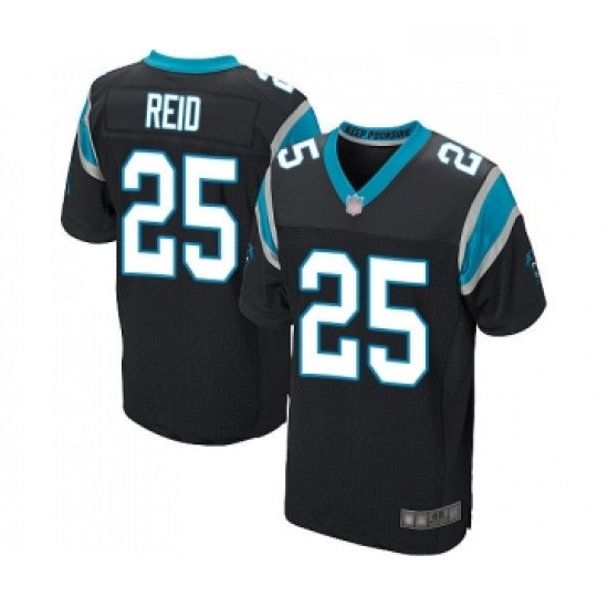 Mens Carolina Panthers 25 Eric Reid Elite Black Team Color Football Jersey