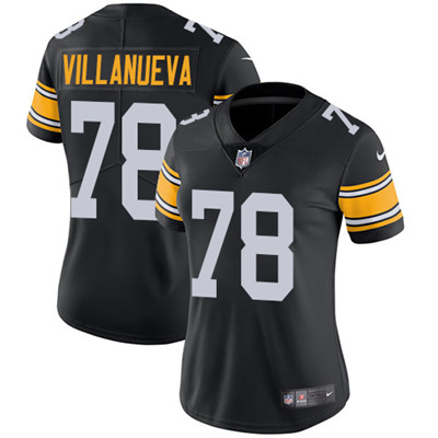 Nike Steelers #78 Alejandro Villanueva Black Alternate Womens Stitched NFL Vapor Untouchable Limited