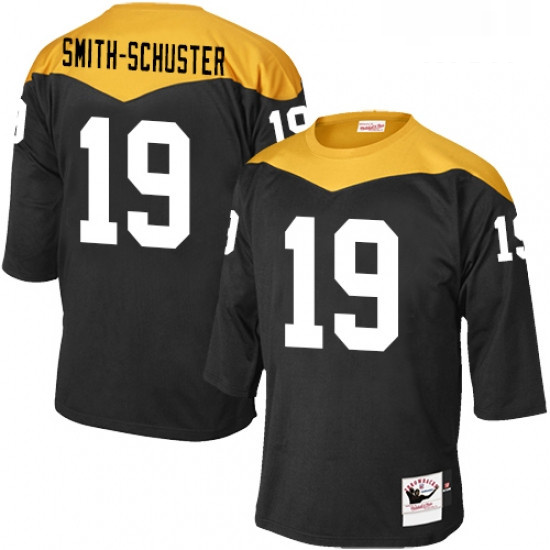 Mens Mitchell and Ness Pittsburgh Steelers 19 JuJu Smith Schuster Elite Black 1967 Home Throwback NF