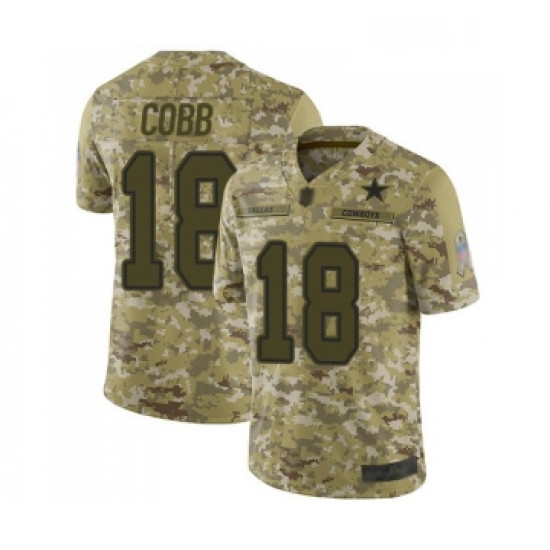 Mens Dallas Cowboys 18 Randall Cobb Limited Camo 2018 Salute to Service Football Jersey