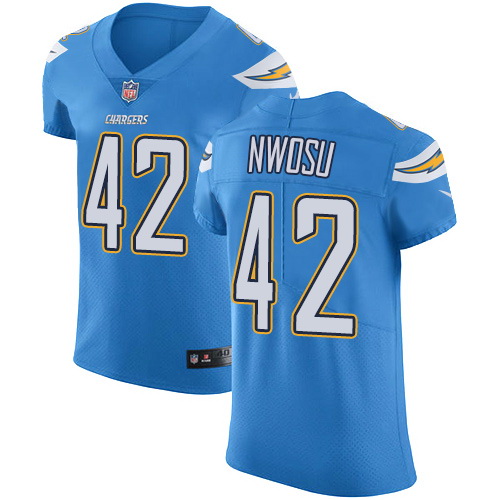 Nike Chargers #42 Uchenna Nwosu Electric Blue Alternate Mens Stitched NFL Vapor Untouchable Elite Je