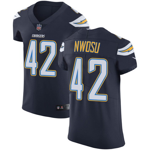 Nike Chargers #42 Uchenna Nwosu Navy Blue Team Color Mens Stitched NFL Vapor Untouchable Elite Jerse