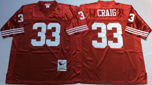 Mitchell And Ness 49ers #33 Roger Craig red Mens Throwback Stitched NFL Jersey