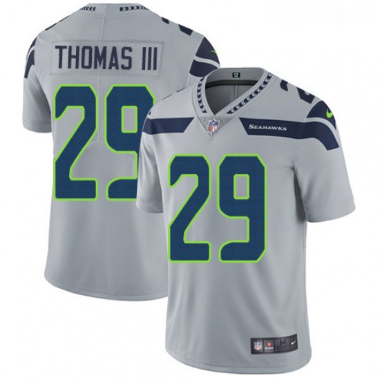 Mens Nike Seattle Seahawks 29 Earl Thomas III Grey Alternate Vapor Untouchable Limited Player NFL Je