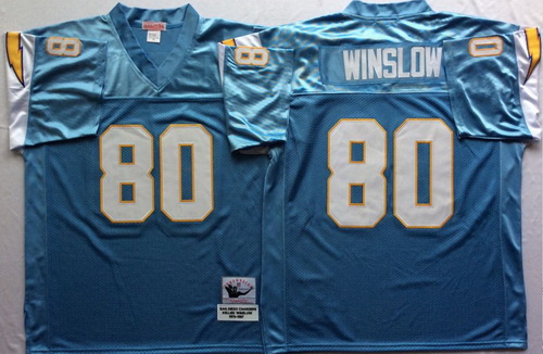 Mitchell And Ness 1994 Chargers #80 Kellen Winslow Blue Throwback Stitched NFL Jersey