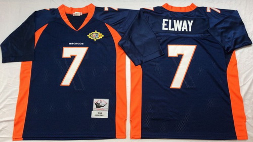 Mitchell And Ness Broncos #7 john elway blue orange Throwback Stitched NFL Jersey