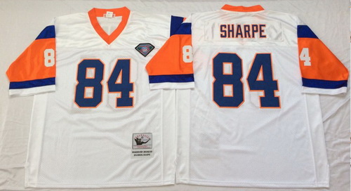 Mitchell And Ness Broncos #84 Shannon Sharpe Throwback white Throwback Stitched NFL Jersey