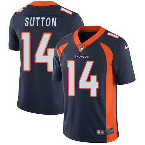 Nike Broncos 14 Courtland Sutton Navy Alternate Vapor Untouchable Limited Jersey