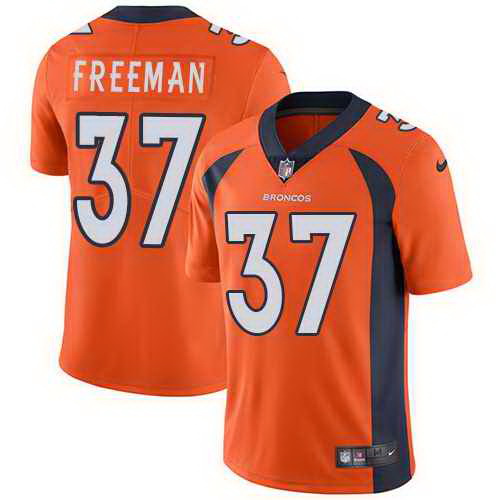 Nike Broncos 37 Royce Freeman Orange Vapor Untouchable Limited Jersey