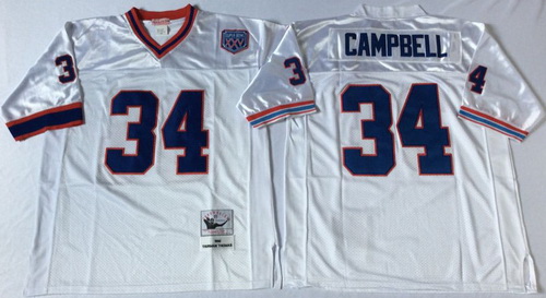 Mitchell And Ness Bills #34 thurman thomas White Throwback Stitched NFL Jersey