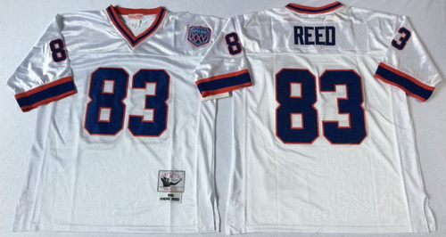 Mitchell And Ness Bills #83 andre reed white Throwback Stitched NFL Jersey