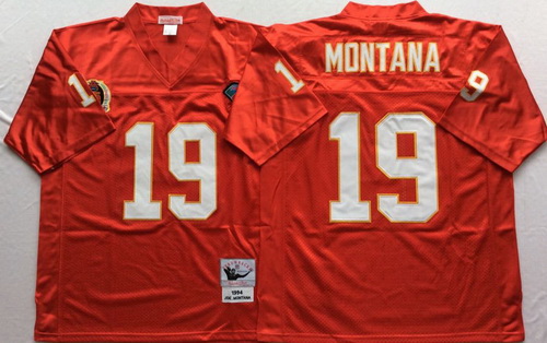 Mitchell And Ness Chiefs #19 joe montana red Throwback Stitched NFL Jersey