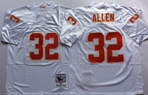 Mitchell And Ness Chiefs #32 marcus allen white Throwback Stitched NFL Jersey