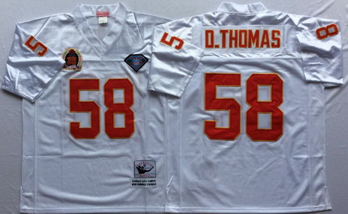 Mitchell And Ness Chiefs #58 derrick thomas white Throwback Stitched NFL Jersey