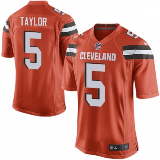 Mens Nike Cleveland Browns 5 Tyrod Taylor Game Orange Alternate 