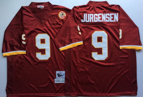 Mitchell And Ness Redskins #9 sonny jurgensen Red Throwback Stitched NFL Jersey